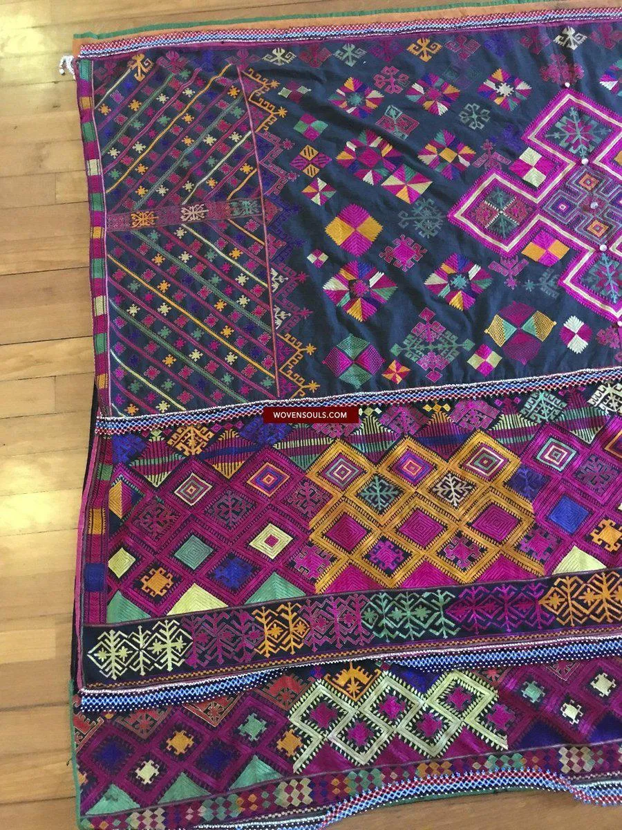 1380 Vintage Kohistan Textile Wedding Shawl  MASTERPIECE