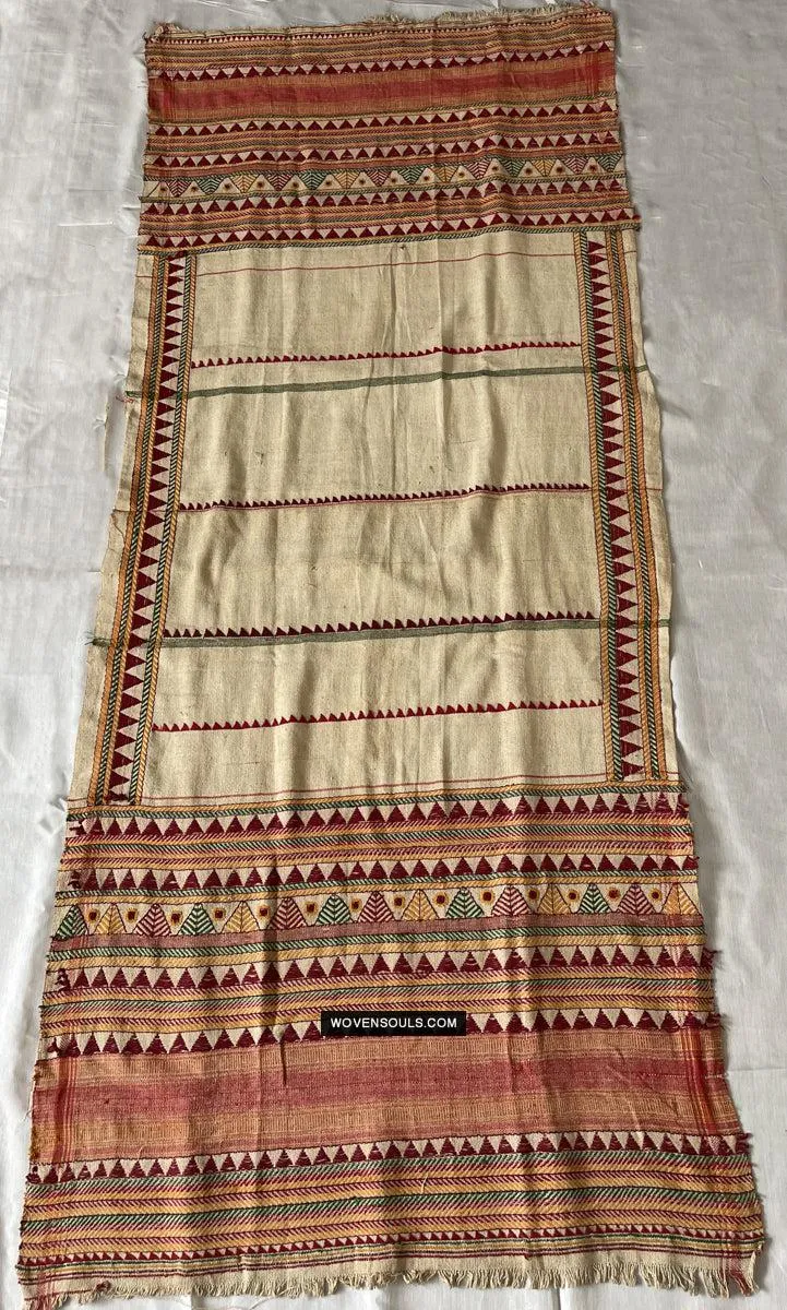 1693 Rare Vintage Orissa Odisha Gond Tribal Shawl