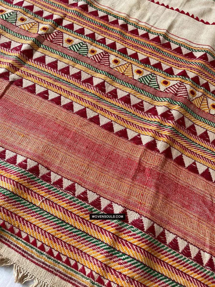 1693 Rare Vintage Orissa Odisha Gond Tribal Shawl