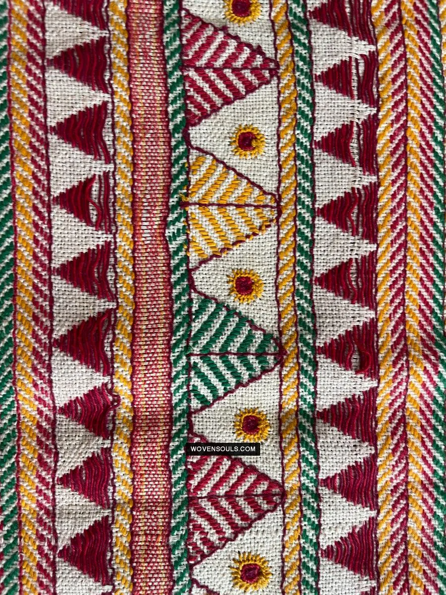 1693 Rare Vintage Orissa Odisha Gond Tribal Shawl