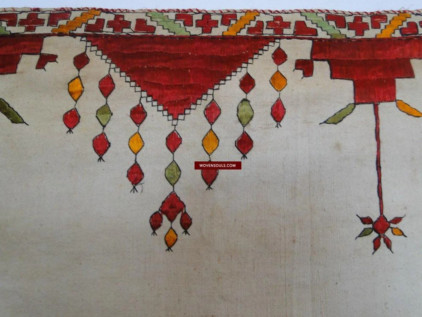 624 Rare Antique Swat Valley Wedding Textile Art Double Sided Embroidery