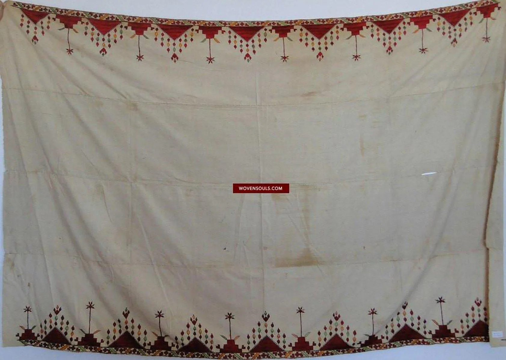 624 Rare Antique Swat Valley Wedding Textile Art Double Sided Embroidery