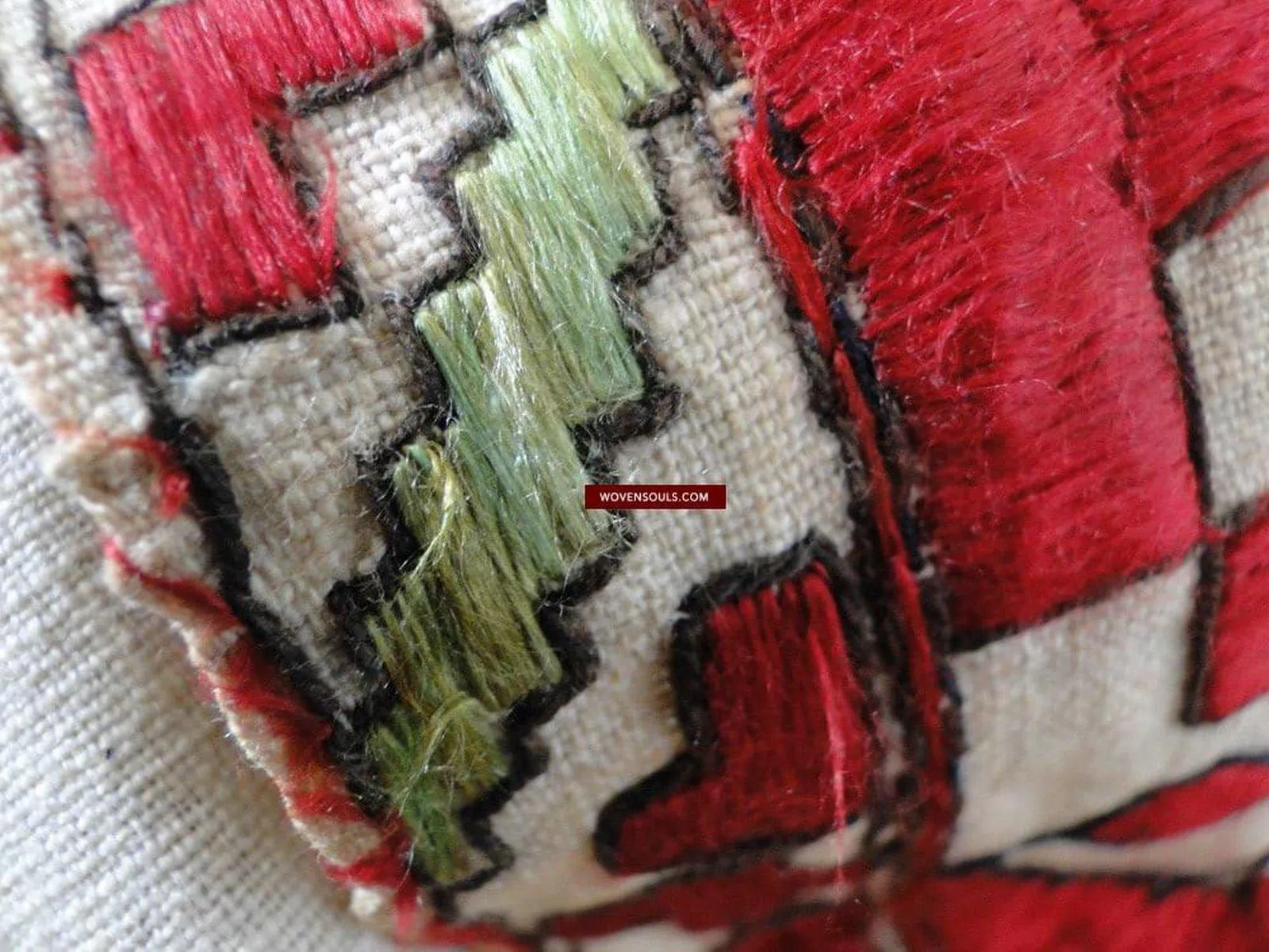 624 Rare Antique Swat Valley Wedding Textile Art Double Sided Embroidery