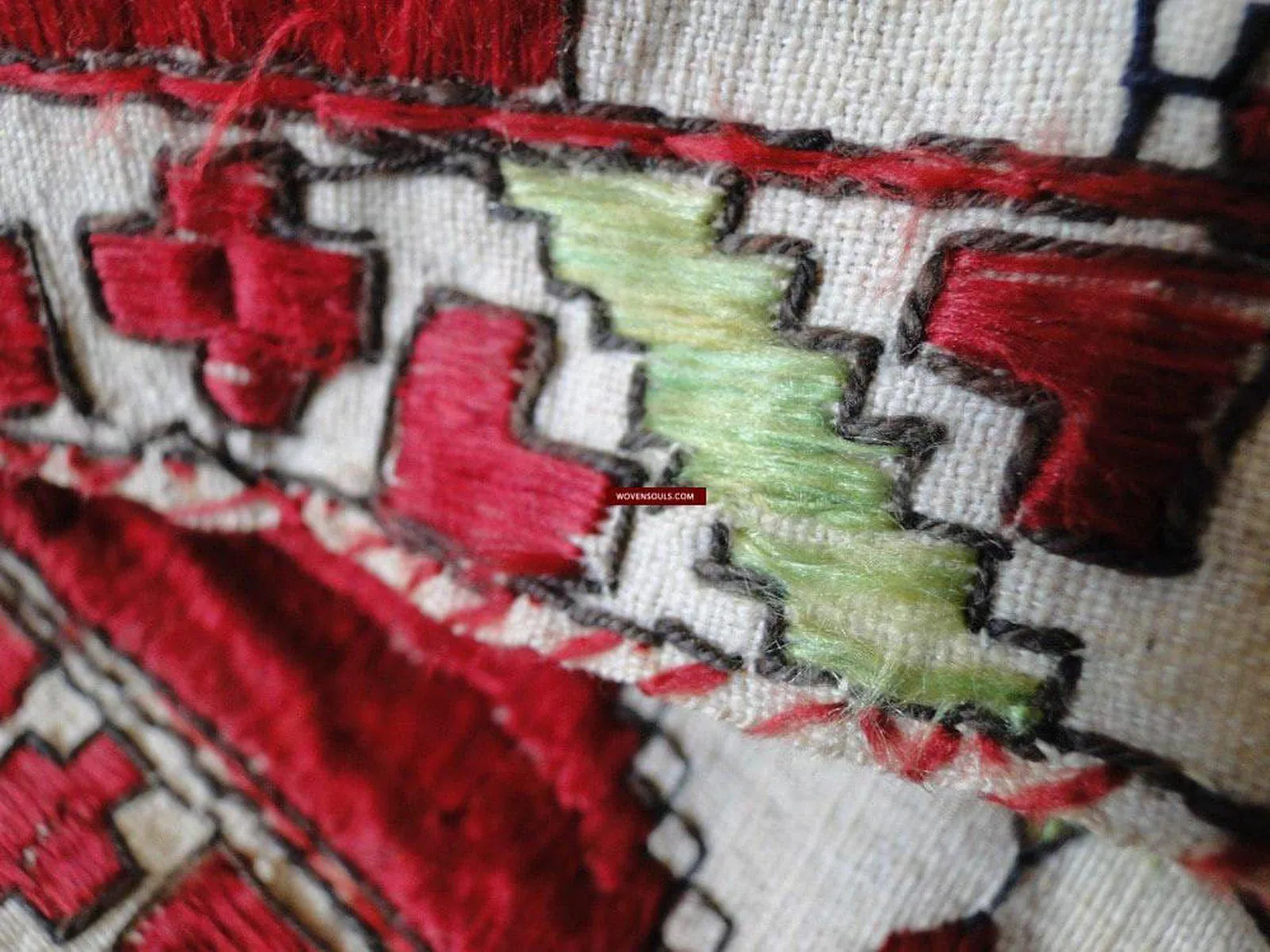 624 Rare Antique Swat Valley Wedding Textile Art Double Sided Embroidery