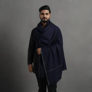 Blue - Kumaun Handwoven Pure Merino Wool Shawl for Men 100