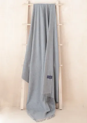 Cashmere Blanket in Light Grey Melange