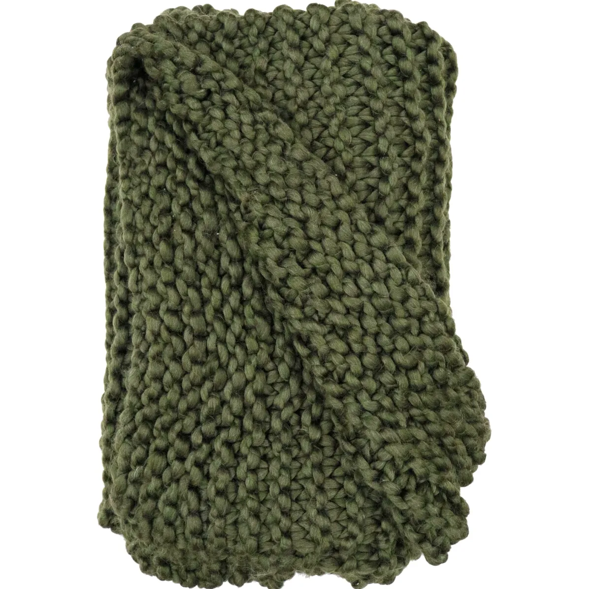 Chunky Knit Throw Olive