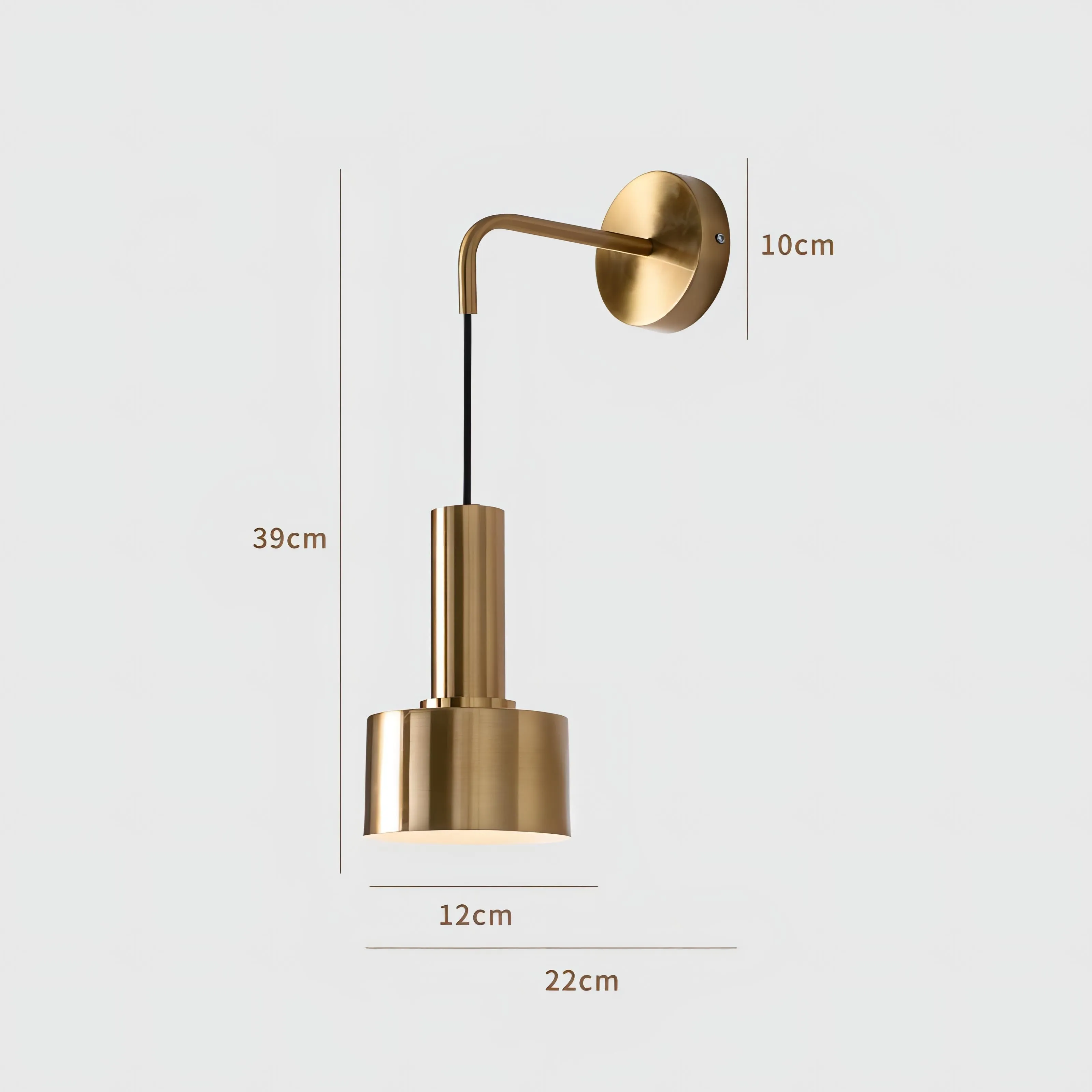 Davian - Wall Mounted Modern Round Gold Hanging Light