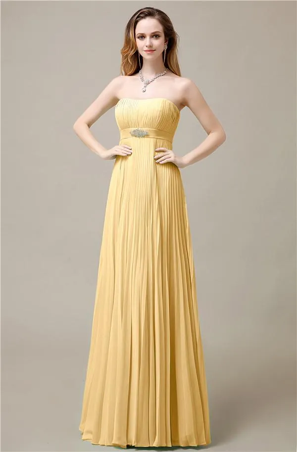 Elegant Straight Chiffon A-line Floor-Length Bridesmaid Dresses