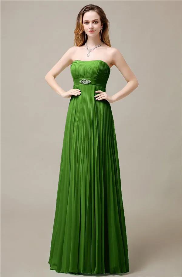 Elegant Straight Chiffon A-line Floor-Length Bridesmaid Dresses