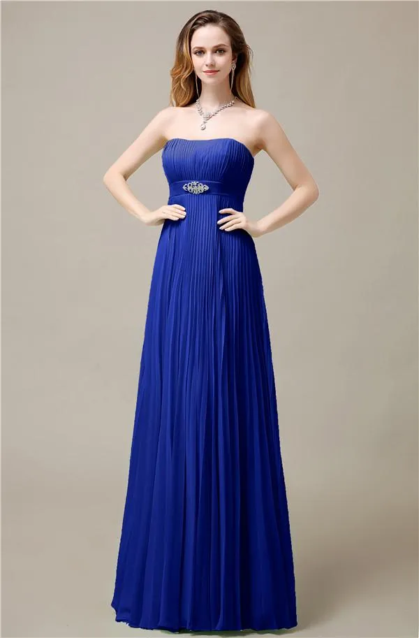 Elegant Straight Chiffon A-line Floor-Length Bridesmaid Dresses