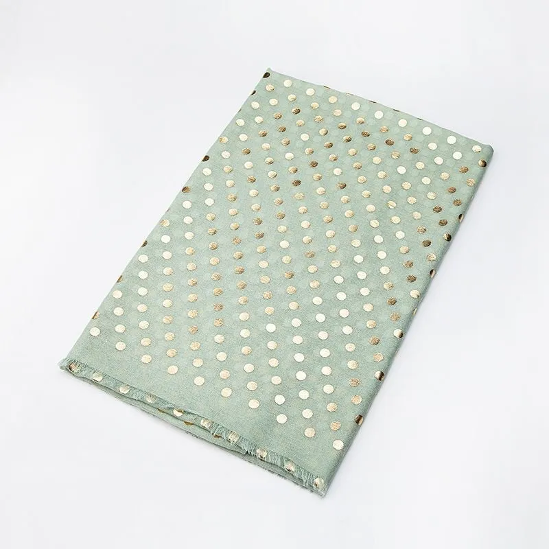 Golden Polka Dot Hijabs/Shawl