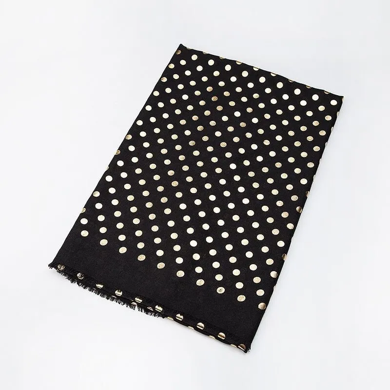 Golden Polka Dot Hijabs/Shawl