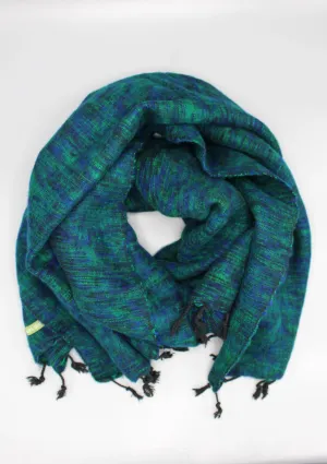 Green Plain Yak Wool Winter Shawl from the land of Himalayas-Nepal