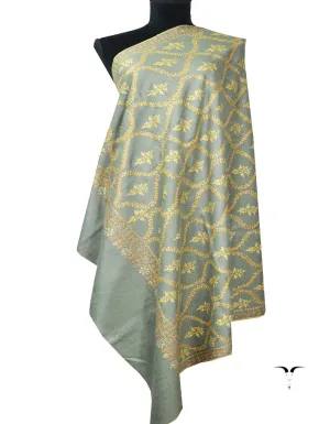 grey embroidery pashmina shawl 7949