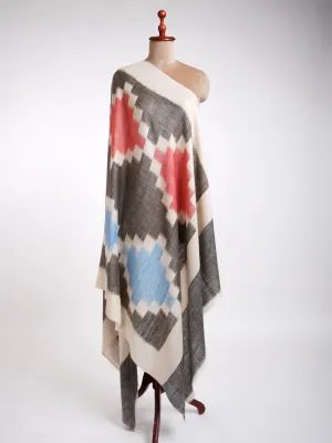 Handmade Ikat Contemporary Pashmina Shawl