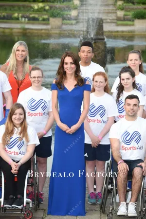 Kate Middleton Blue Long Formal Dress SportsAid 40th Anniversary