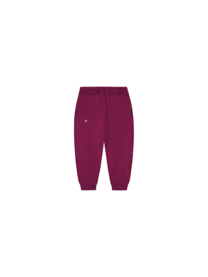 Kids' Recycled Cashmere Track Pants—plum purple