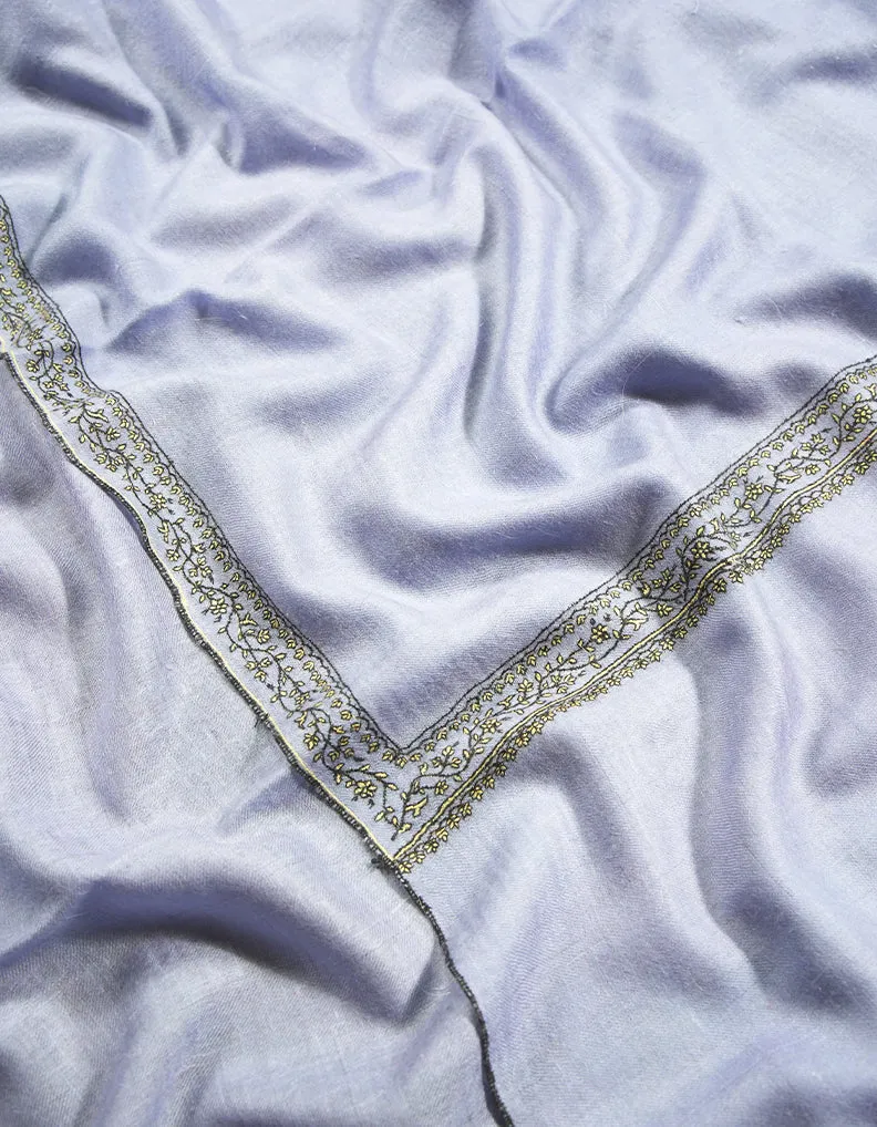 lavender embroidery Pashmina shawl 8680