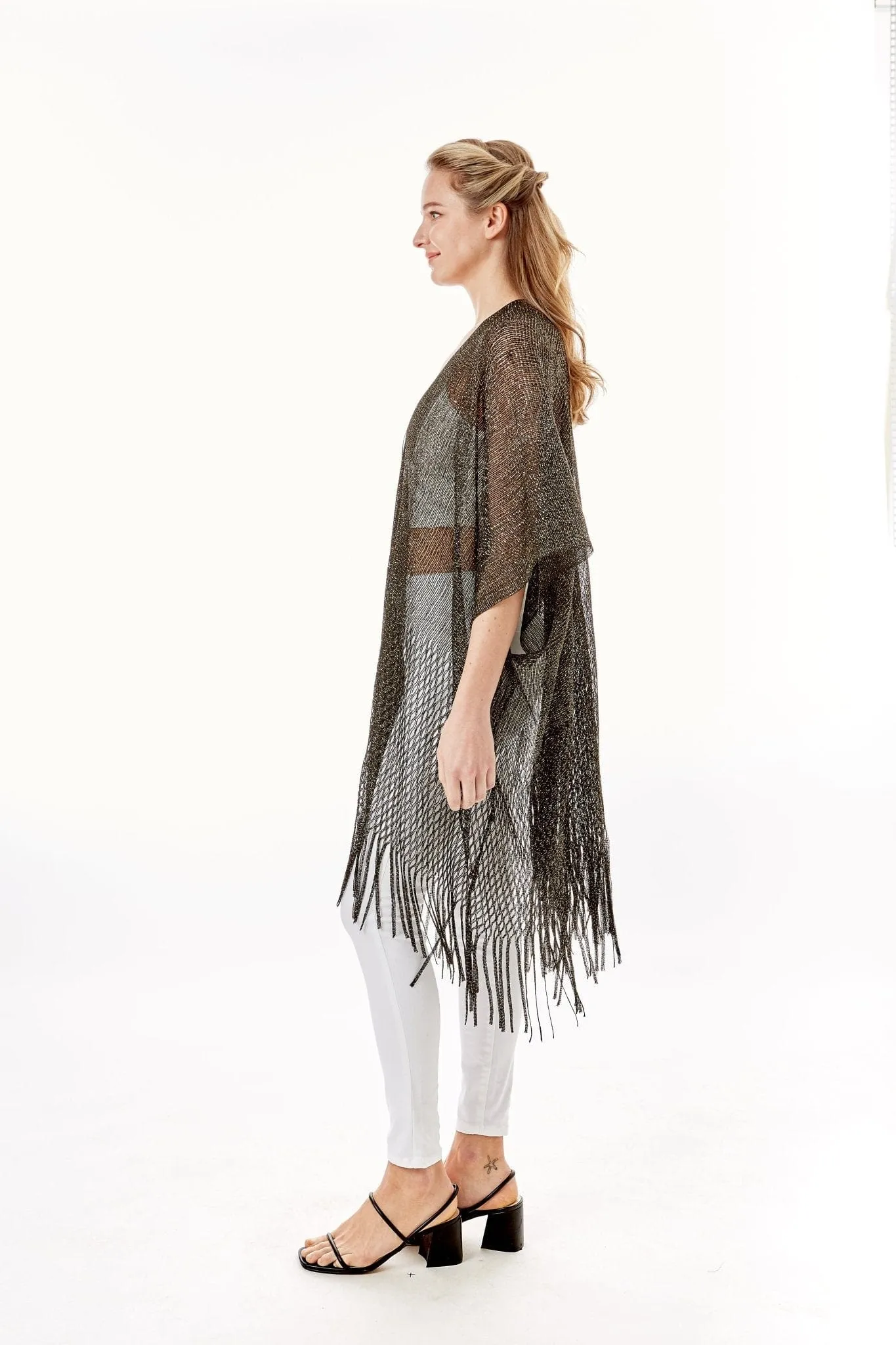 LOF802 Metallic Net Fringe Cover-up