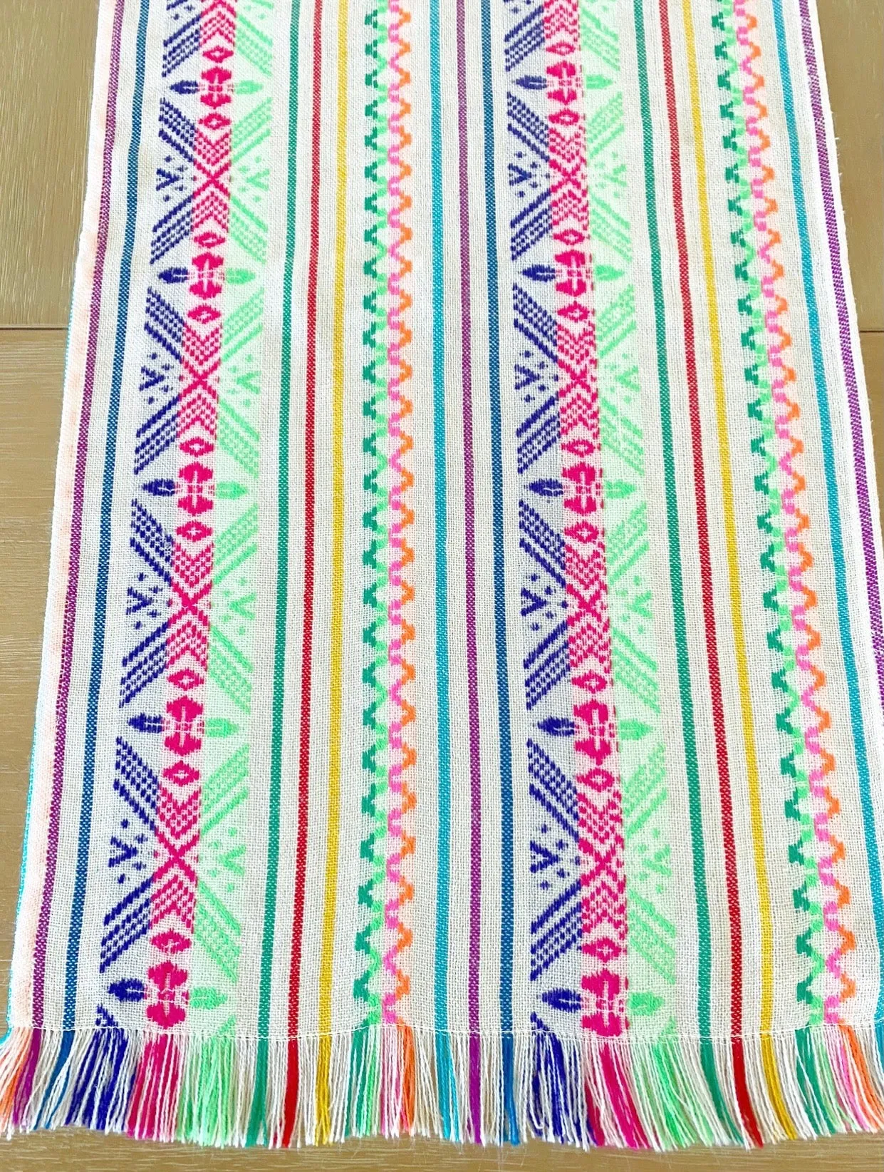 Mexican Fabric Table Runner - BESTSELLER white