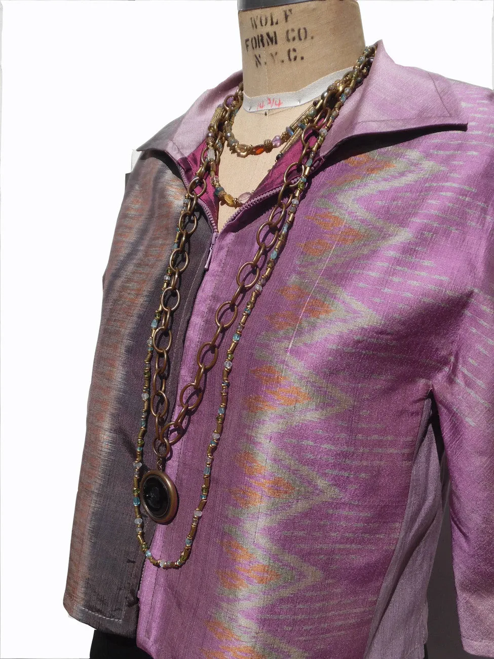 Modern Ikat Couture Cut Jacket Amethyst