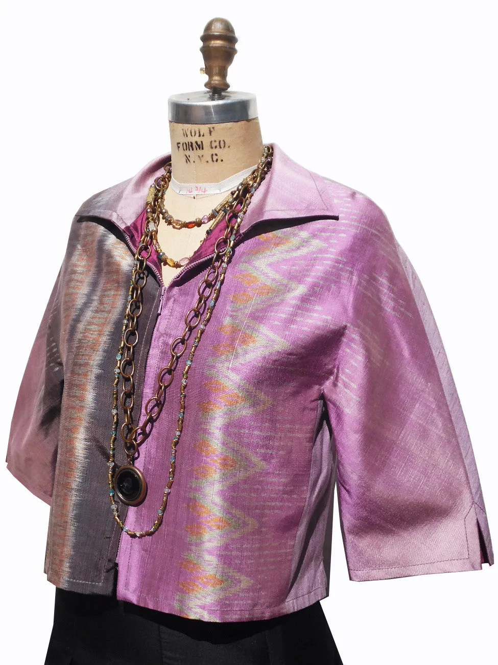 Modern Ikat Couture Cut Jacket Amethyst