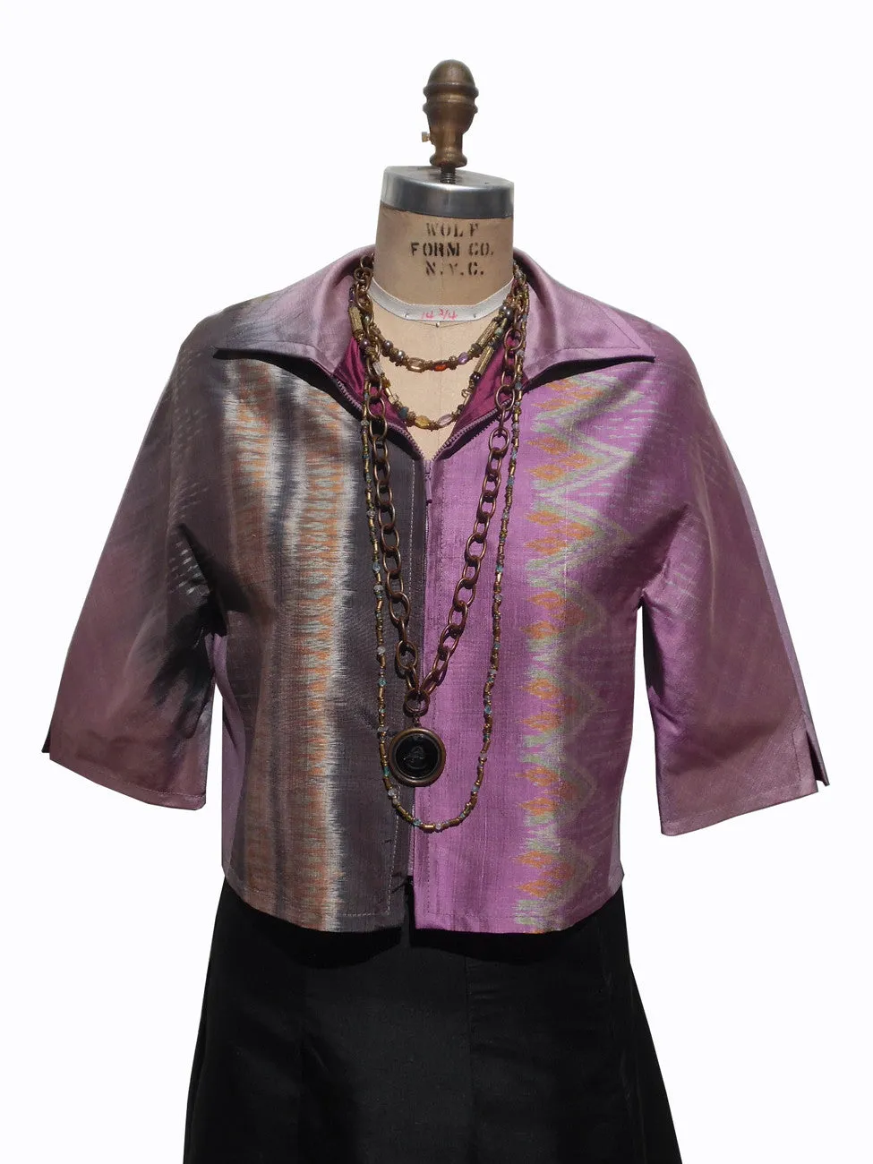 Modern Ikat Couture Cut Jacket Amethyst