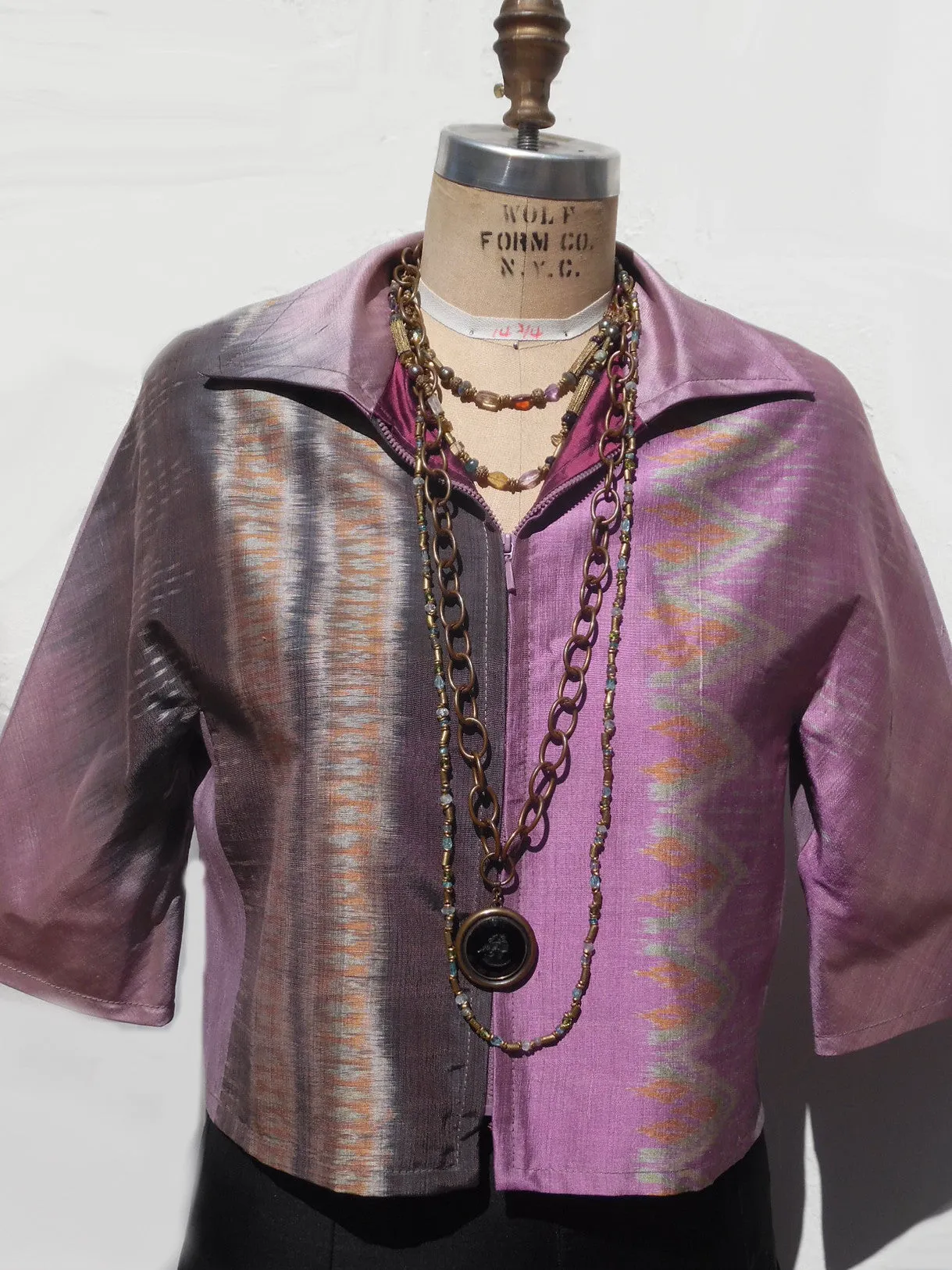 Modern Ikat Couture Cut Jacket Amethyst