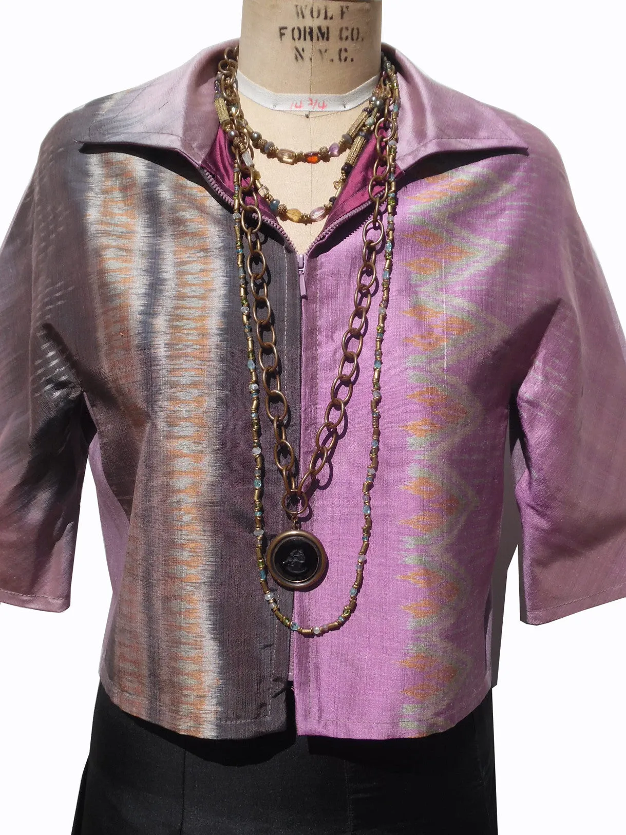 Modern Ikat Couture Cut Jacket Amethyst