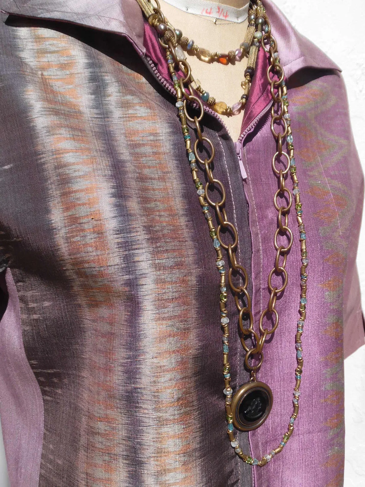 Modern Ikat Couture Cut Jacket Amethyst