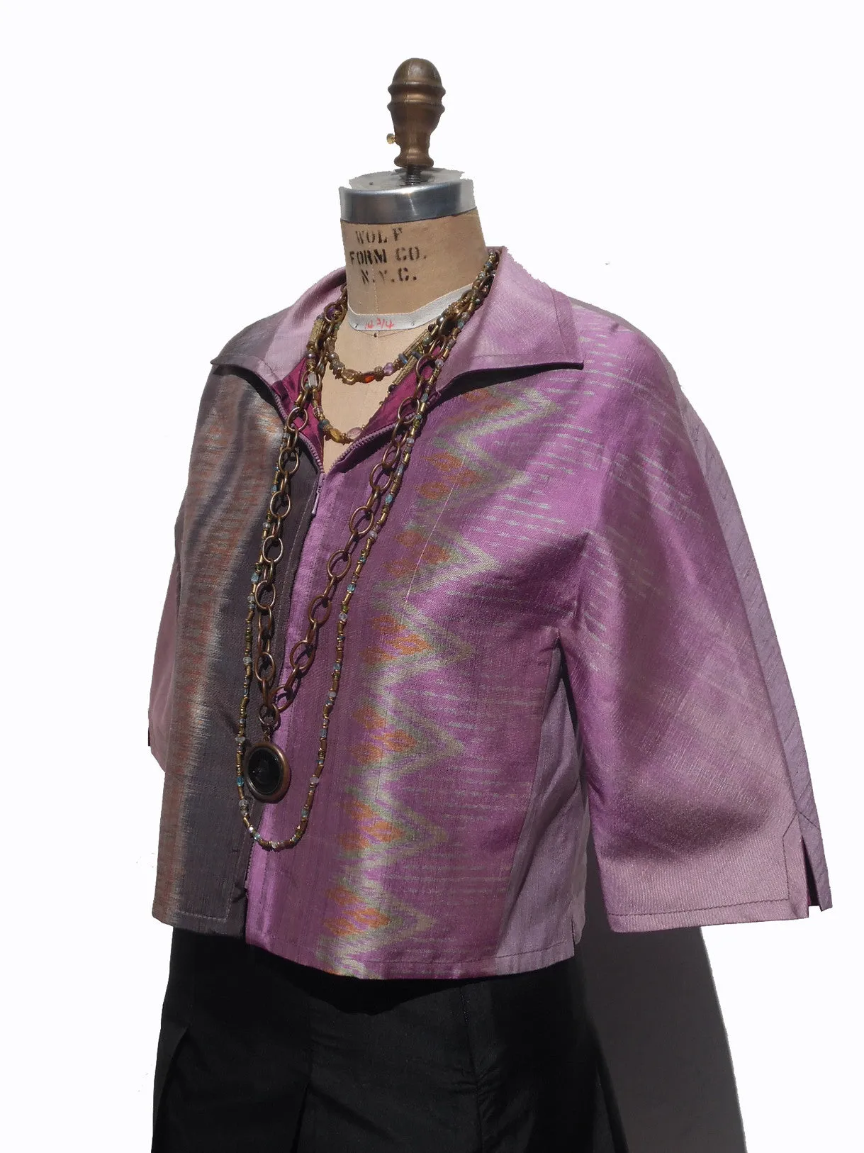 Modern Ikat Couture Cut Jacket Amethyst