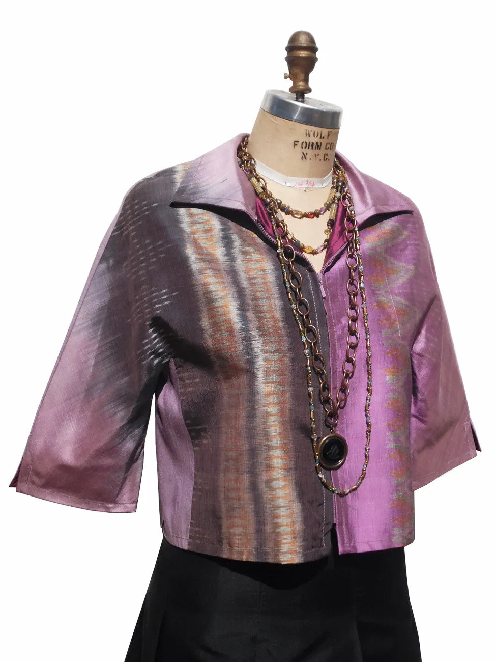 Modern Ikat Couture Cut Jacket Amethyst