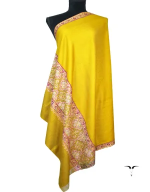 mustard embroidery pashmina shawl 8855