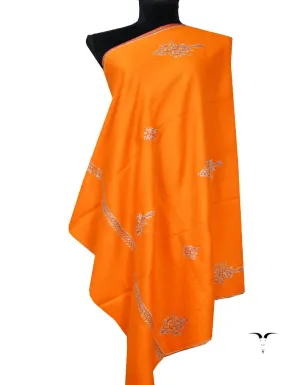 Orange Coloured Embroidery Pashmina Shawl 7428