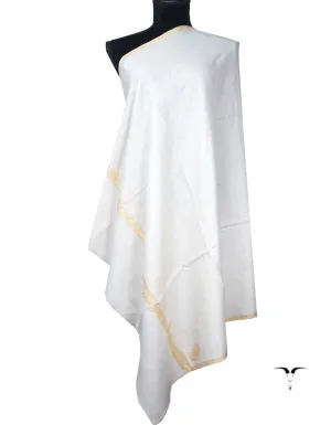 pearl white embroidery Pashmina shawl 8696