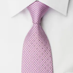 Pierre Cardin Rhinestone Necktie Geometric On Mauve Silk