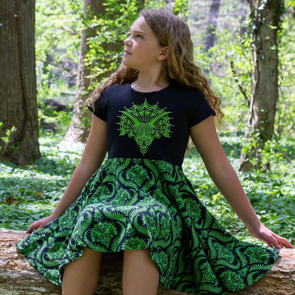 "Frill Ride" Triceratops Super Twirler Dress with Pockets