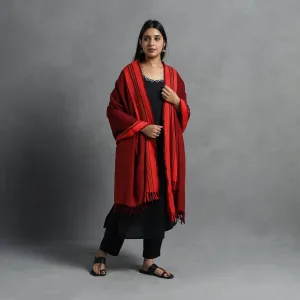 Red - Kumaun Handwoven Pure Merino Wool Shawl for Women 40