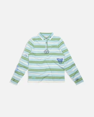 Sage Coin Striped Polo