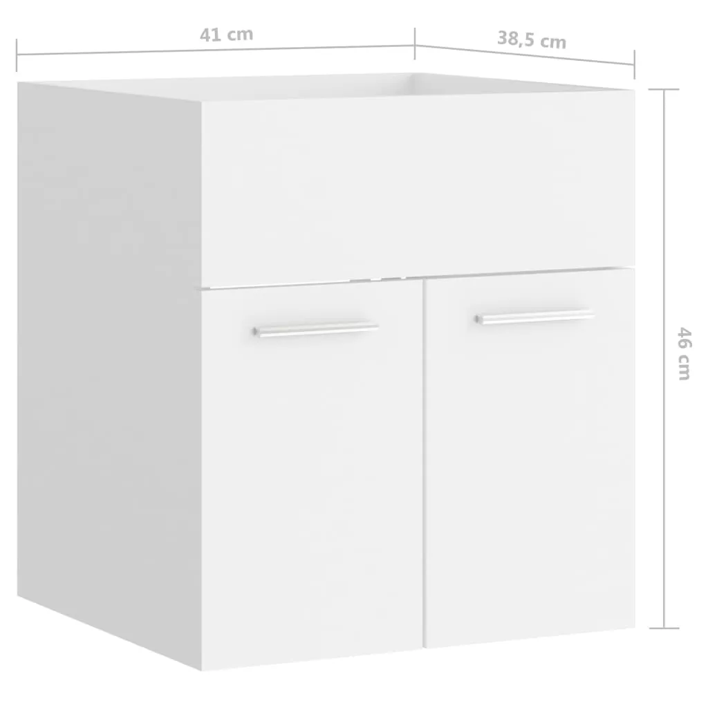 Sink Cabinet White 41x38.5x46 cm Engineered Wood