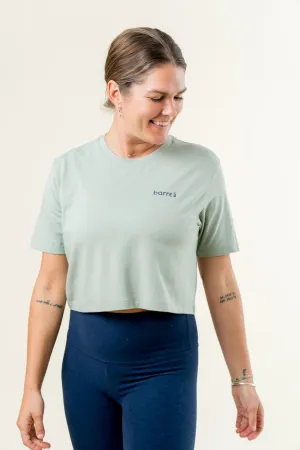 Stay In Oversized Cropped Tee - Sage Green