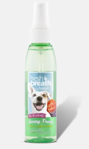 Tropiclean Fresh Breath Oral Care Spray With Berry Flavoring For Dogs