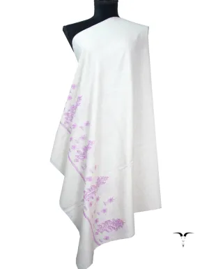 white embroidery pashmina shawl 8740