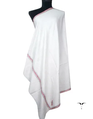 white tilla embroidery pashmina shawl 8838