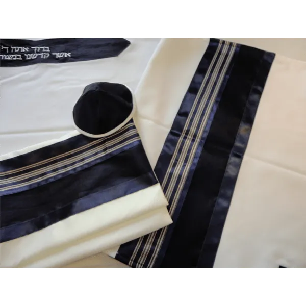 Wool Tallit Set for Bar Mitzvah (#114), Jewish Prayer Shawl, Custom Tallit, Hebrew Prayer Shawl